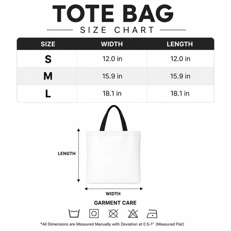 Rutgers Undead Mascot Tote Bag - Size Chart